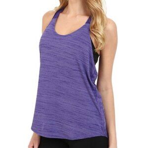 Nike Elastika Racerback Tank Top XS Purple Heather Dri Fit Women T Strap Logo